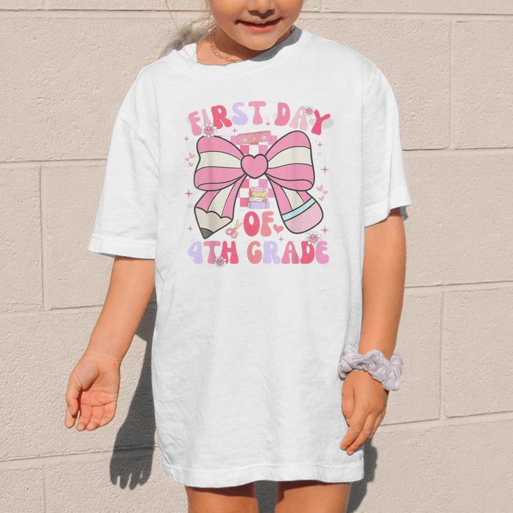 First Day Of 4th Grade Coquette Back To School Girls Kids Graphic Kid T-Shirt