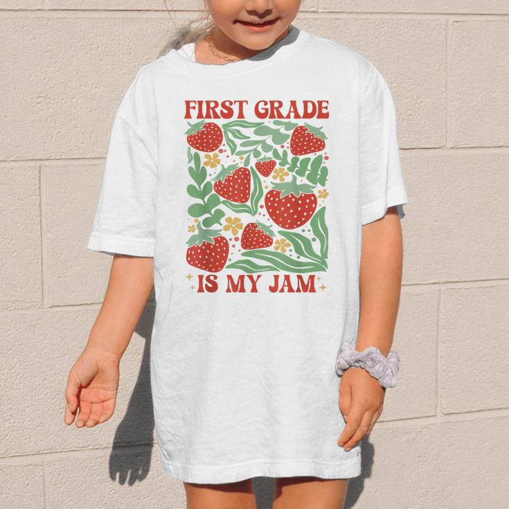 First Grade Is My Jam Boho Floral Strawberry Back To School Graphic Kid T-Shirt First Grade Is My Jam Boho Floral Strawberry Back To School Graphic Kid T-Shirt