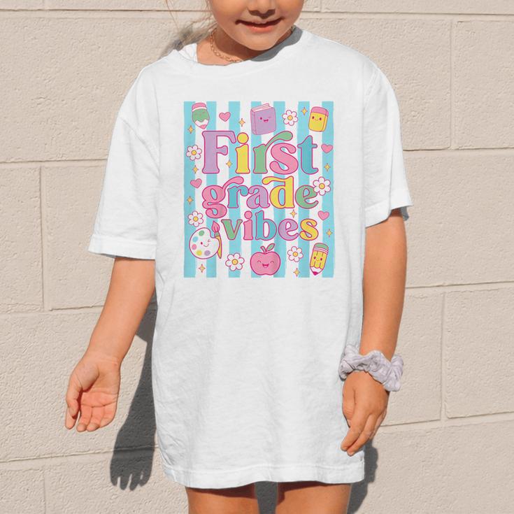 First Grade Vibes Cute Groovy Back To School 1st Grade Girls Graphic Kid T-Shirt First Grade Vibes Cute Groovy Back To School 1st Grade Girls Graphic Kid T-Shirt