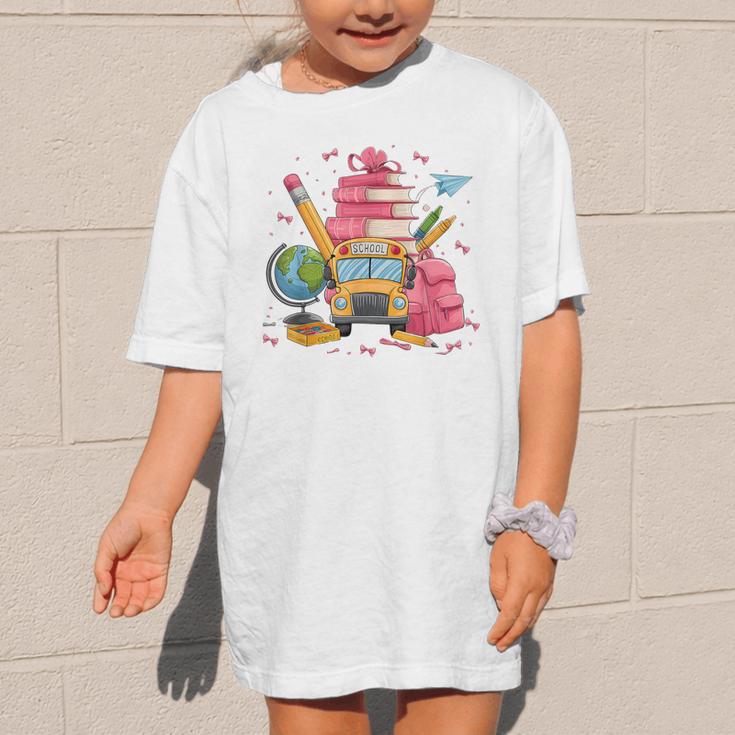 Girls Cute Pink Bows Coquette Aesthetic Back To School Graphic Kid T-Shirt Girls Cute Pink Bows Coquette Aesthetic Back To School Graphic Kid T-Shirt