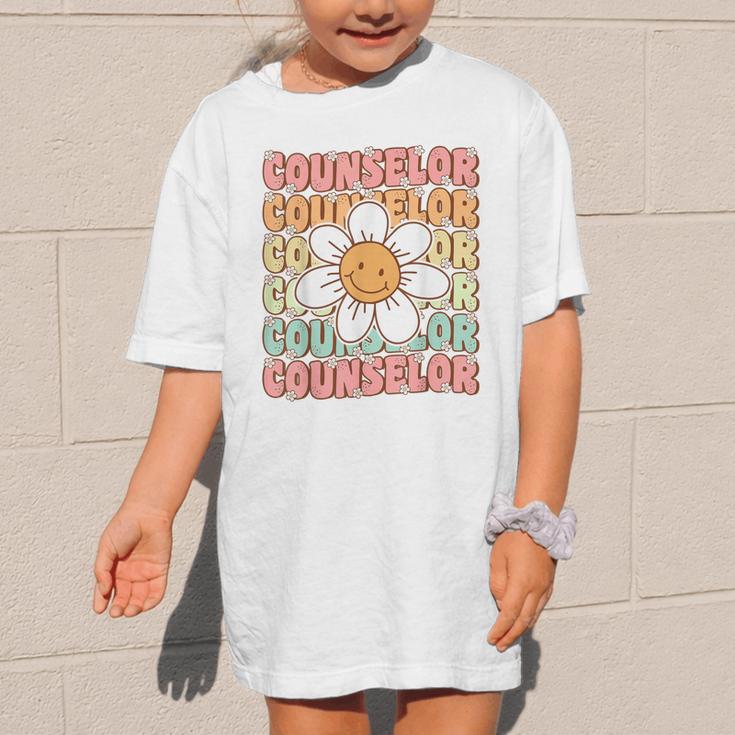 Groovy School Counselor Cute Daisy Flower Back To School Graphic Kid T-Shirt Groovy School Counselor Cute Daisy Flower Back To School Graphic Kid T-Shirt