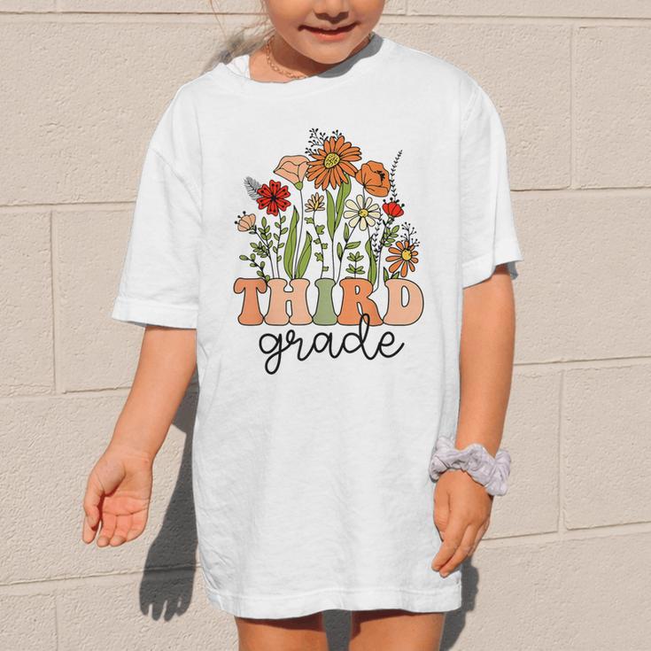 Groovy Third Grade Wildflowers Back To School 3rd Grade Graphic Kid T-Shirt Groovy Third Grade Wildflowers Back To School 3rd Grade Graphic Kid T-Shirt