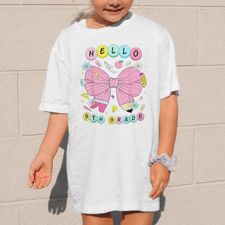 Hello Fifth Grade Coquette Bow 5th Grade Back To School Girl Graphic Kid T-Shirt Hello Fifth Grade Coquette Bow 5th Grade Back To School Girl Graphic Kid T-Shirt