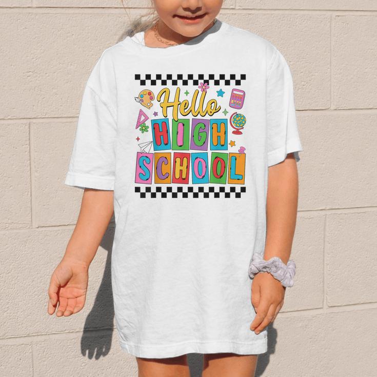 Hello Highshool First Day Of School Back To School Boy Girls Graphic Kid T-Shirt