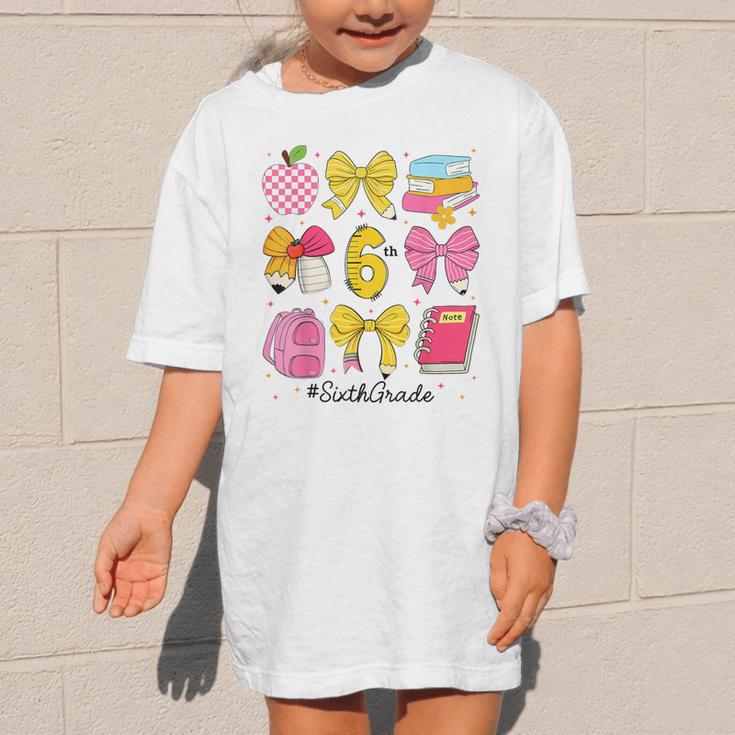 Hello Sixth 6th Grade Back To School Coquette Bow Girls Graphic Kid T-Shirt Hello Sixth 6th Grade Back To School Coquette Bow Girls Graphic Kid T-Shirt