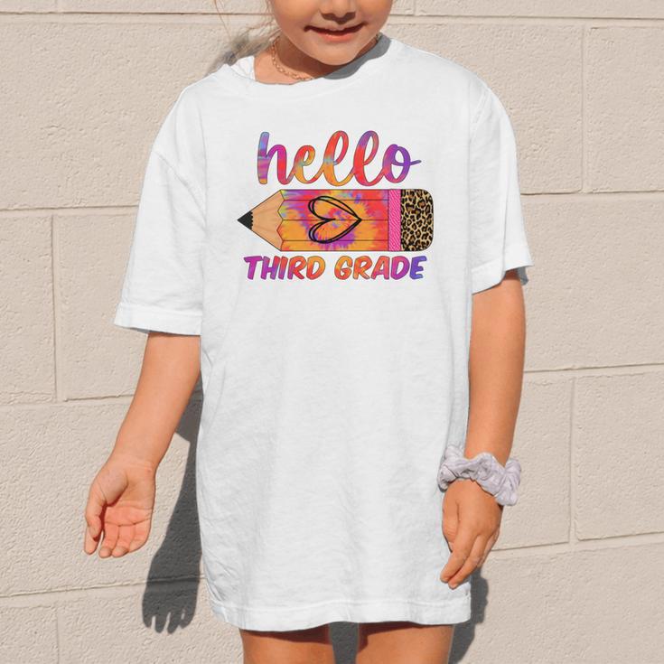 Hello Third Grade Back To School Pencil Tie Dye 3rd Grade Performance Graphic Kid T-Shirt