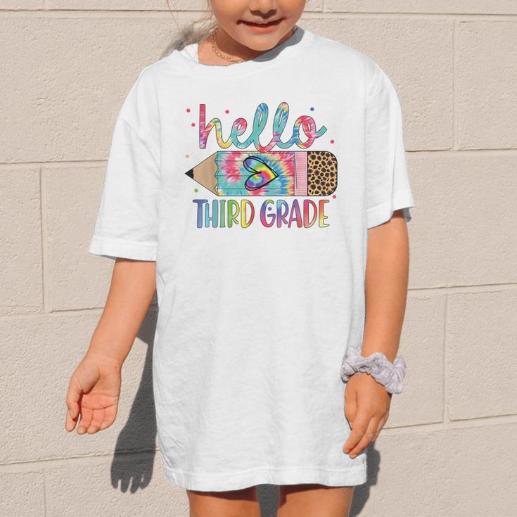 Hello Third Grade Pencil Tie Dye Back To School 3rd Grade Graphic Kid T-Shirt