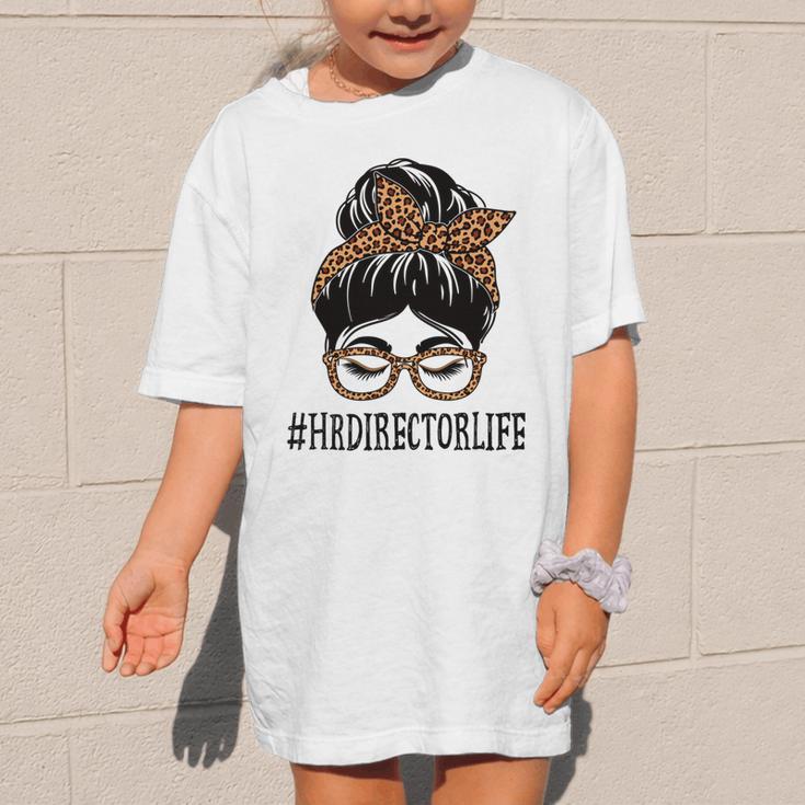 HR Director Leopard Messy Bun Appreciation Back To School Performance Graphic Kid T-Shirt