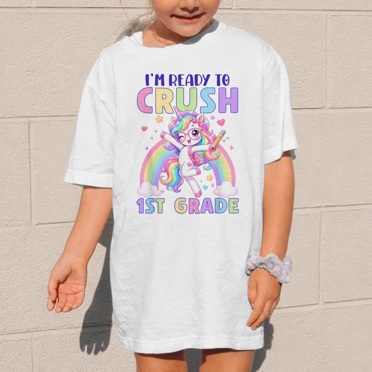 I'm Ready To Crush 1st Grade Unicorn Girls Back To School Graphic Kid T-Shirt I'm Ready To Crush 1st Grade Unicorn Girls Back To School Graphic Kid T-Shirt