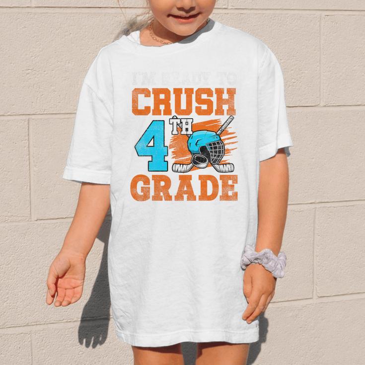 I'm Ready To Crush 4th Grade Hockey Kids Back To School Premium Tri-Blend Graphic Kid T-Shirt