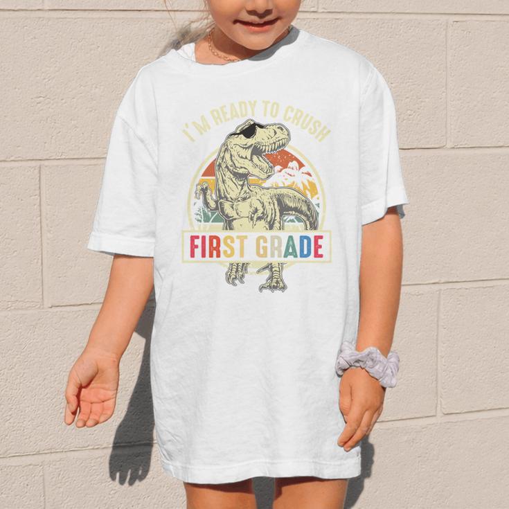 I'm Ready To Crush First Grade DinosaurRex Back To School Performance Graphic Kid T-Shirt I'm Ready To Crush First Grade DinosaurRex Back To School Performance Graphic Kid T-Shirt