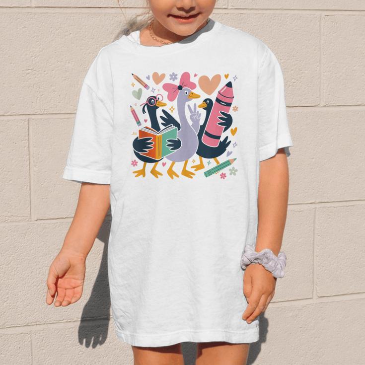 Kindergarten 1st Grade Goose Back To School Girls Graphic Kid T-Shirt Kindergarten 1st Grade Goose Back To School Girls Graphic Kid T-Shirt