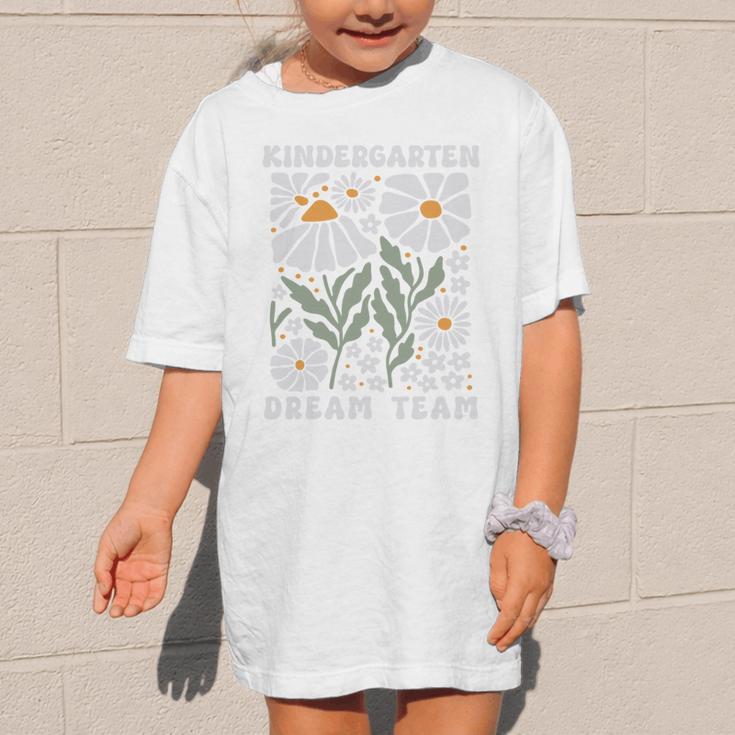 Kindergarten Dream Team First Day Back To School Boho Flower Performance Graphic Kid T-Shirt