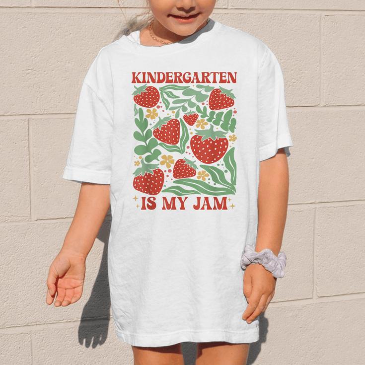 Kindergarten Is My Jam Boho Floral Strawberry Back To School Graphic Kid T-Shirt Kindergarten Is My Jam Boho Floral Strawberry Back To School Graphic Kid T-Shirt