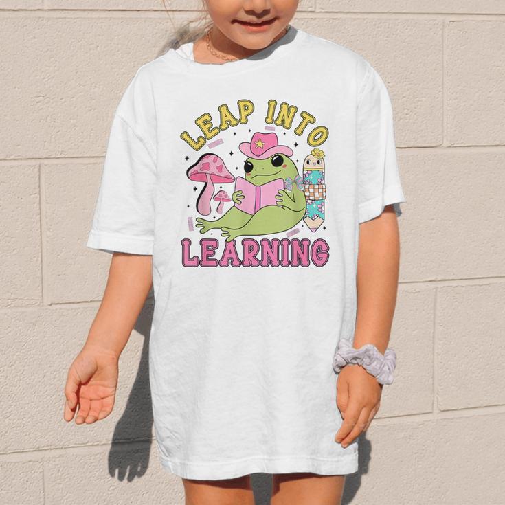 Leap Into Learning Cute Frog Kawaii Back To School Kids Graphic Kid T-Shirt Leap Into Learning Cute Frog Kawaii Back To School Kids Graphic Kid T-Shirt