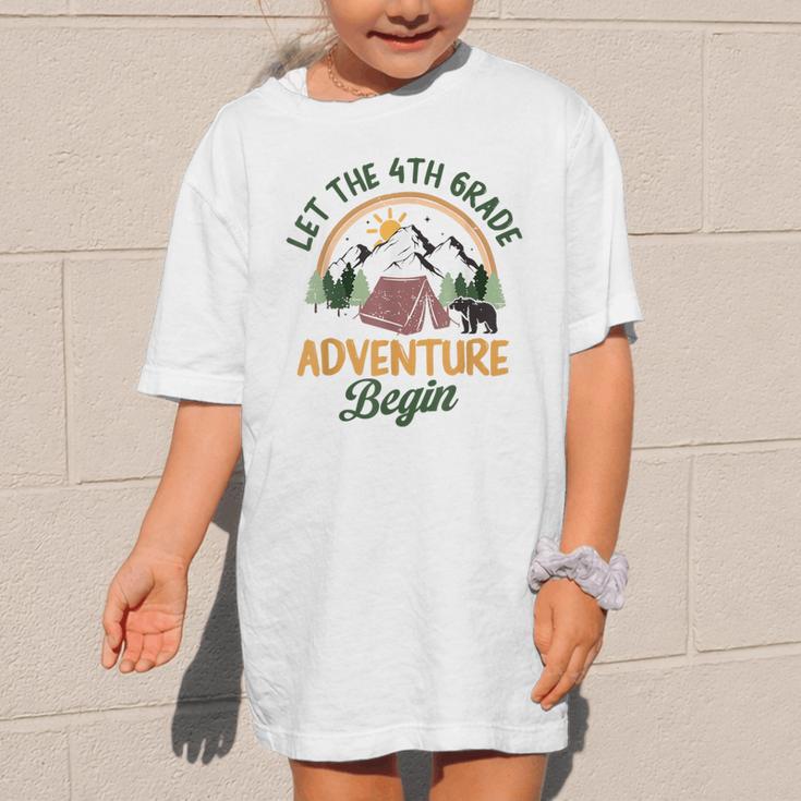 Let The 4th Grade Adventure Begin Camping Back To School Graphic Kid T-Shirt