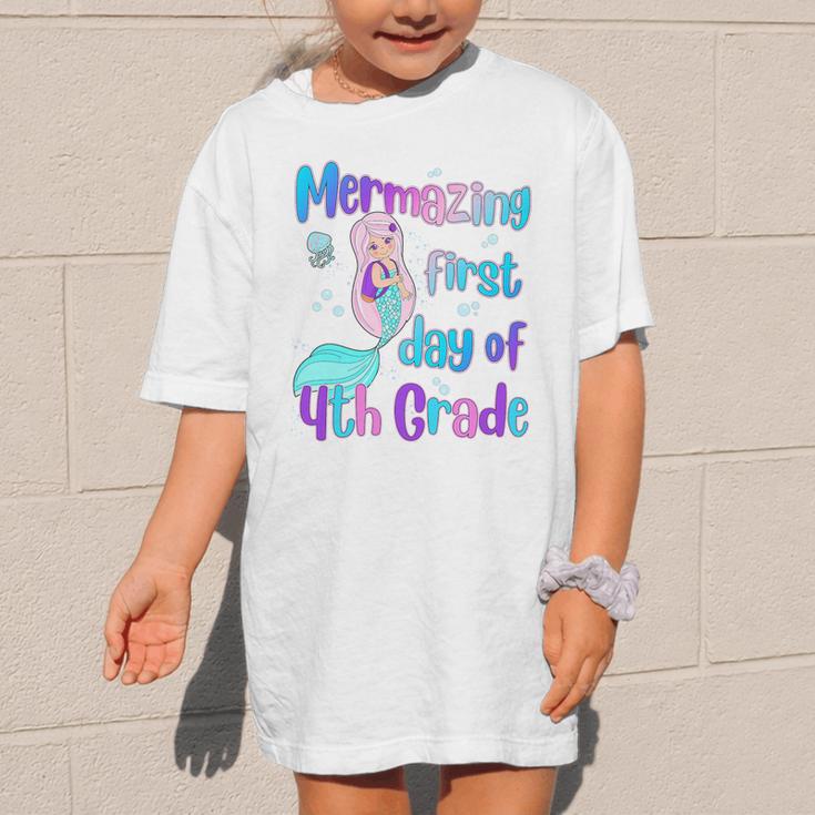 Mermazing First Day Of Fourth Grade Back To School Mermaid Premium Tri-Blend Graphic Kid T-Shirt