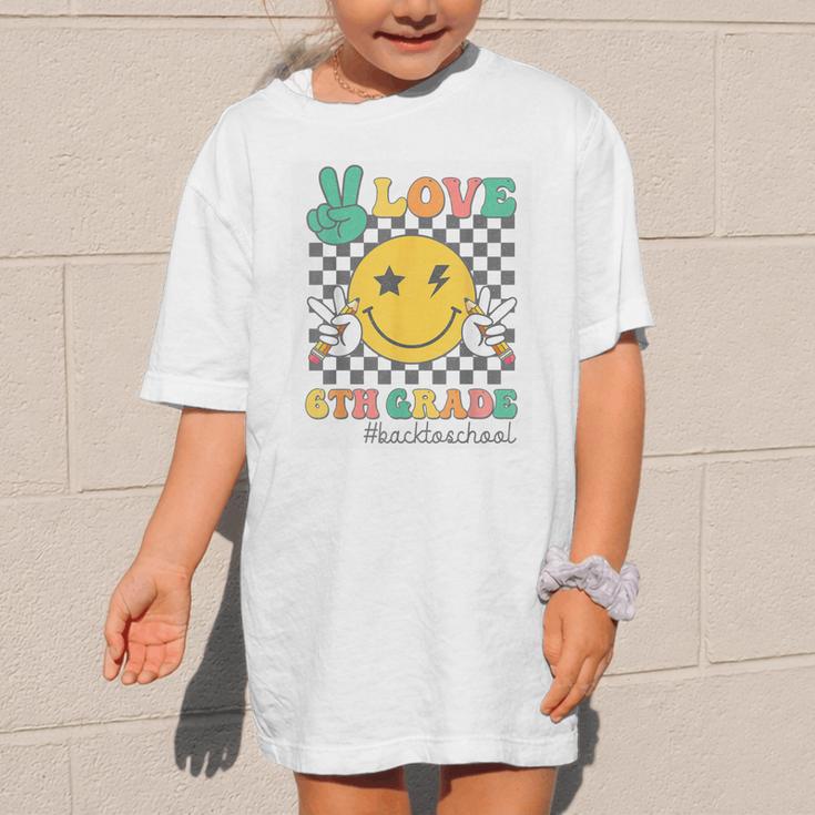 Peace Love 6th Grade Smile Face Back To School Sixth Grade Graphic Kid T-Shirt Peace Love 6th Grade Smile Face Back To School Sixth Grade Graphic Kid T-Shirt