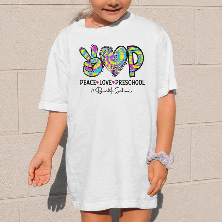 Peace Love Preschool First Day Of Preschool Back To School Graphic Kid T-Shirt