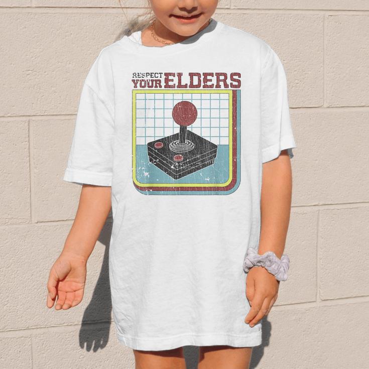 Respect Your Elders Retro Gamer Joystick Back To School Graphic Kid T-Shirt Respect Your Elders Retro Gamer Joystick Back To School Graphic Kid T-Shirt