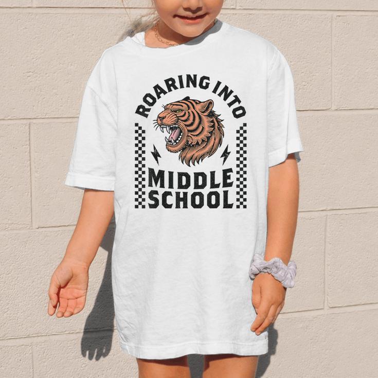 Roaring Into Middle School Tiger Back To School Boy Girl Kid Graphic Kid T-Shirt Roaring Into Middle School Tiger Back To School Boy Girl Kid Graphic Kid T-Shirt
