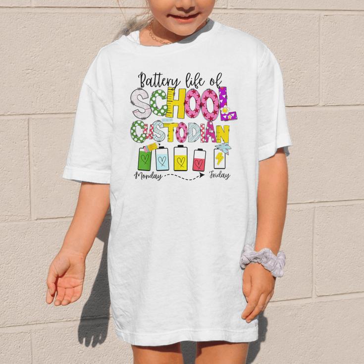 School Custodian Battery Life Back To School Janitor Graphic Kid T-Shirt School Custodian Battery Life Back To School Janitor Graphic Kid T-Shirt
