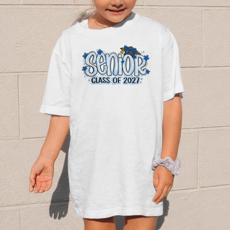Senior 2027 Blue Girls Class Of 27 Back To School Graphic Kid T-Shirt Senior 2027 Blue Girls Class Of 27 Back To School Graphic Kid T-Shirt