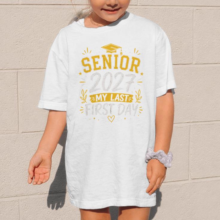 Senior 2027 My Last First Day Class Of 27 Back To School Graphic Kid T-Shirt Senior 2027 My Last First Day Class Of 27 Back To School Graphic Kid T-Shirt