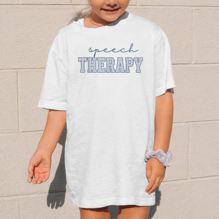 Speech Therapy Gingham SLP Therapist Summer Back To School Graphic Kid T-Shirt Speech Therapy Gingham SLP Therapist Summer Back To School Graphic Kid T-Shirt