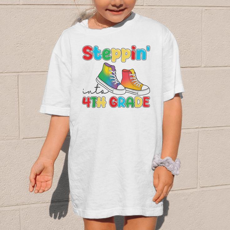 Steppin Into Fourth Grade Back To School First Day 4th Grade Graphic Kid T-Shirt