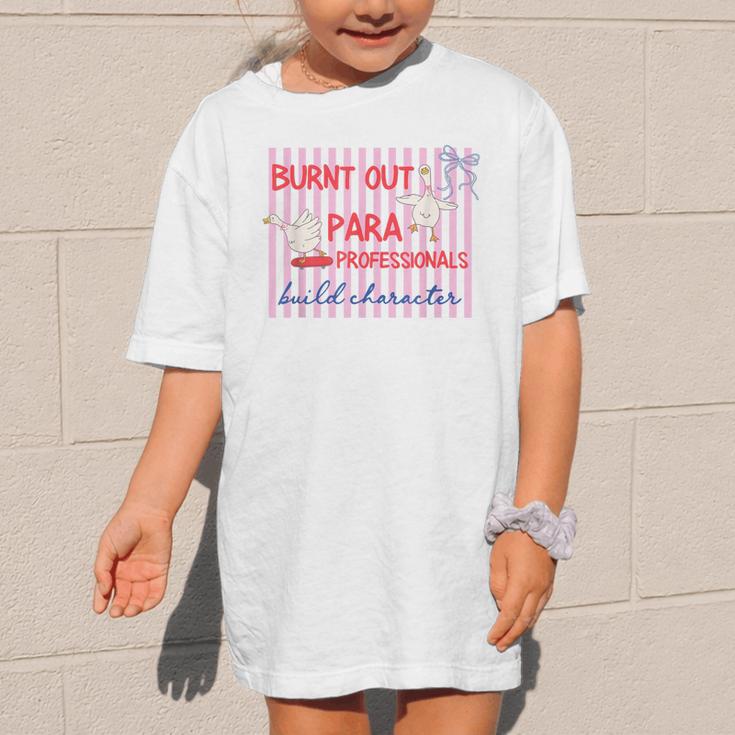 Striped Burnt Out Para Paraprofessional Back To School Graphic Kid T-Shirt Striped Burnt Out Para Paraprofessional Back To School Graphic Kid T-Shirt