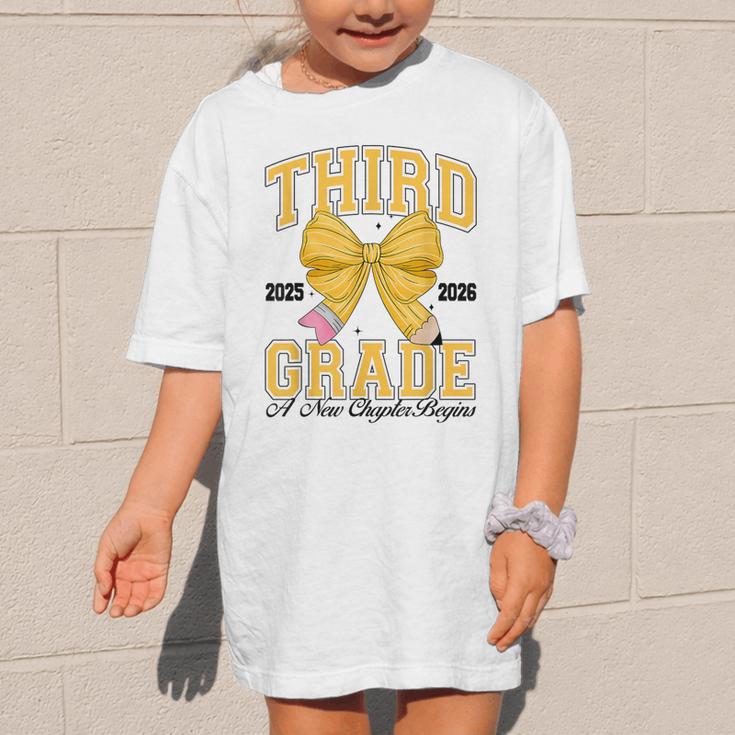 Third Grade Back To School First Day Pencil Bow 2025 Girls Graphic Kid T-Shirt Third Grade Back To School First Day Pencil Bow 2025 Girls Graphic Kid T-Shirt