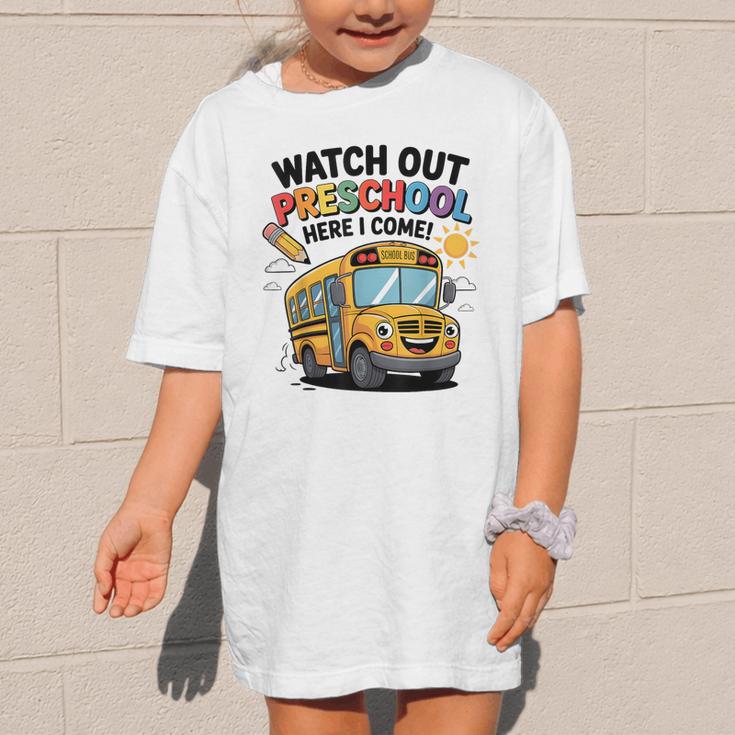 Watch Out Preschool Here I Come Preschool Back To School Graphic Kid T-Shirt