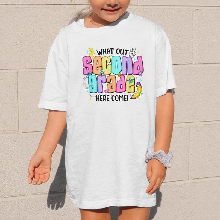 Watch Out Second Grade Here I Come 2nd Grade Back To School Graphic Kid T-Shirt