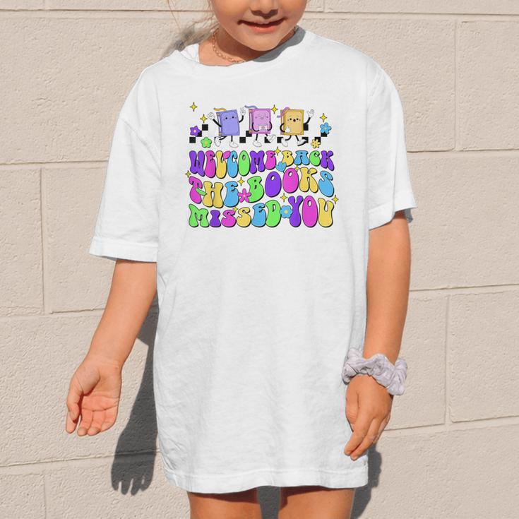 Welcome Back The Books Missed You Back To School Graphic Kid T-Shirt Welcome Back The Books Missed You Back To School Graphic Kid T-Shirt