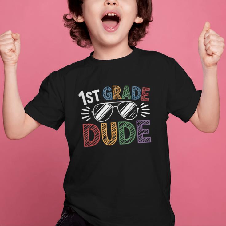 1st Grade Dude Sunglasses First Day Of Back To School Boys Graphic Kid T-Shirt