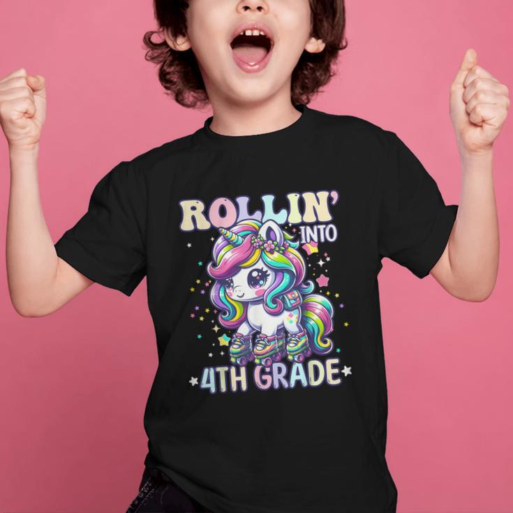 4th Grade Back To School First Day Girls Rollin Unicorn Graphic Kid T-Shirt 4th Grade Back To School First Day Girls Rollin Unicorn Graphic Kid T-Shirt