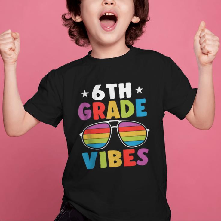 6th Grade Back To School Sunglasses Vibes Retro First Day Graphic Kid T-Shirt
