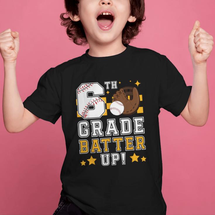 6th Grade Batter Up Baseball First Day Back To School Graphic Kid T-Shirt 6th Grade Batter Up Baseball First Day Back To School Graphic Kid T-Shirt