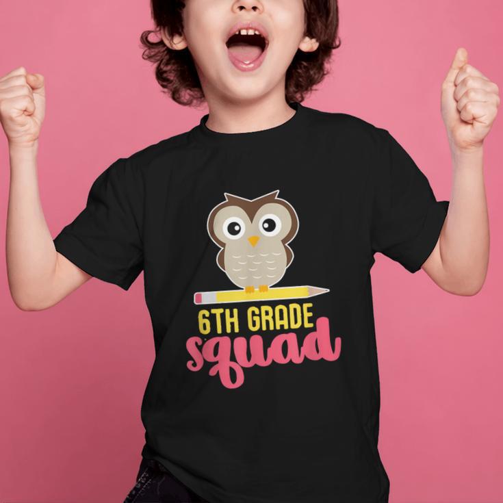 6th Grade Squad Back To School Owl & Pencil Graphic Kid T-Shirt 6th Grade Squad Back To School Owl & Pencil Graphic Kid T-Shirt
