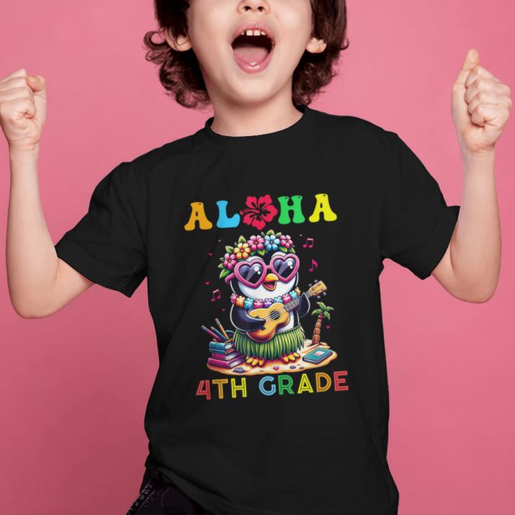 Aloha Fourth Grade Penguin Hawaii Back To School Kids Girl Graphic Kid T-Shirt Aloha Fourth Grade Penguin Hawaii Back To School Kids Girl Graphic Kid T-Shirt