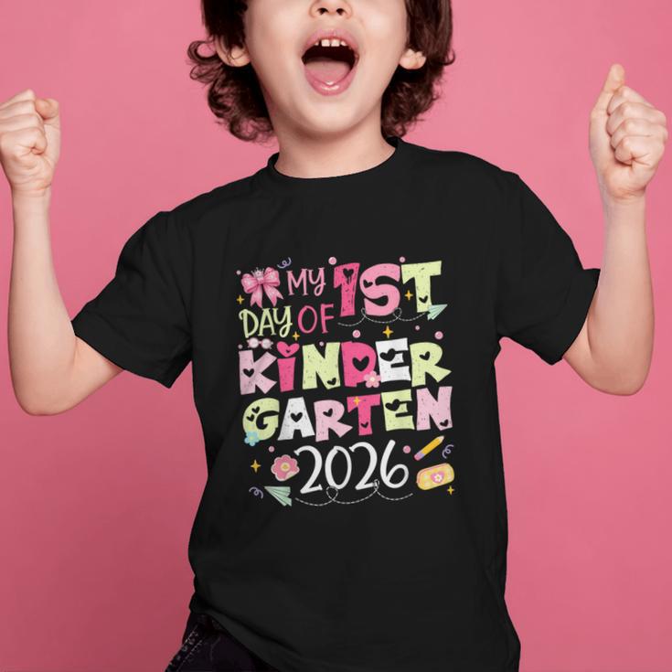Back To School My 1st Day Of Kindergarten 2026 Bow Graphic Kid T-Shirt Back To School My 1st Day Of Kindergarten 2026 Bow Graphic Kid T-Shirt