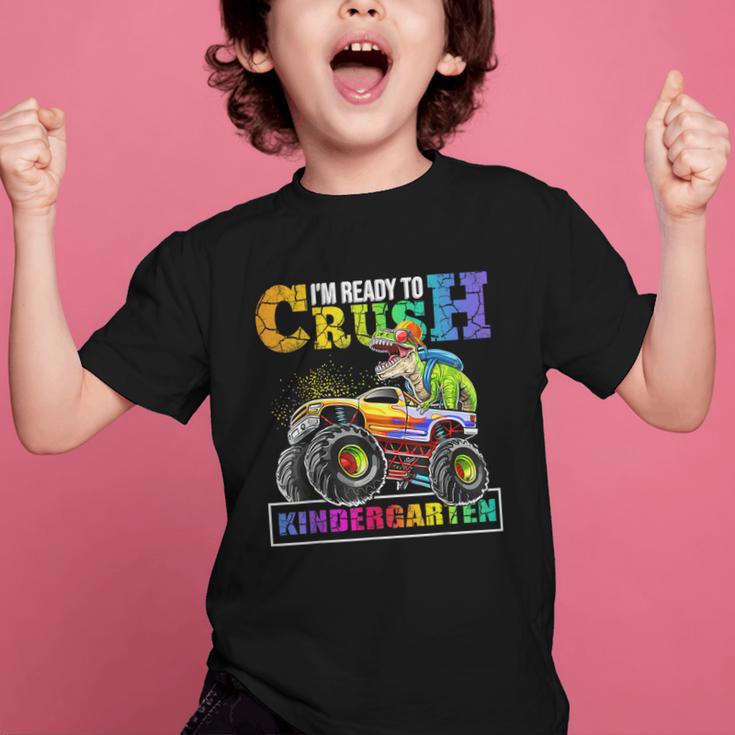 Back To School Boy Dinosaur I'm Ready To Crush Kindergarten Graphic Kid T-Shirt
