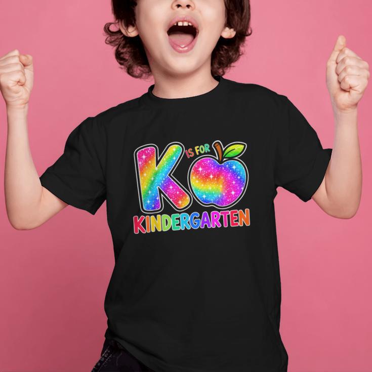 Back To School F Is For Kindergarten Rainbow Apple Kid Graphic Kid T-Shirt Back To School F Is For Kindergarten Rainbow Apple Kid Graphic Kid T-Shirt