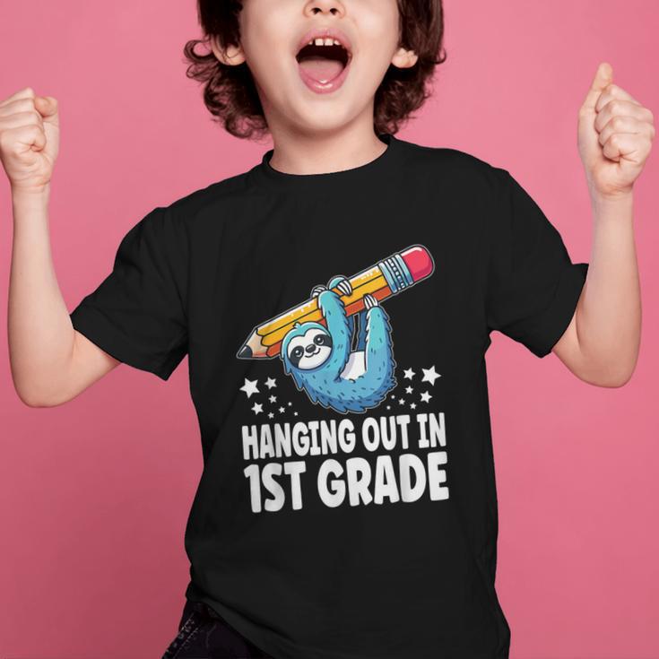 Back To School First Grade Sloth Hanging Out In 1st Grade Graphic Kid T-Shirt Back To School First Grade Sloth Hanging Out In 1st Grade Graphic Kid T-Shirt