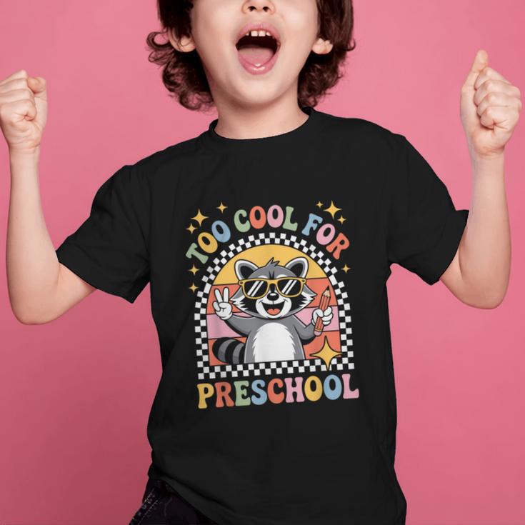 Back To School Raccoon Too Cool For Pre- K Preschool Graphic Kid T-Shirt