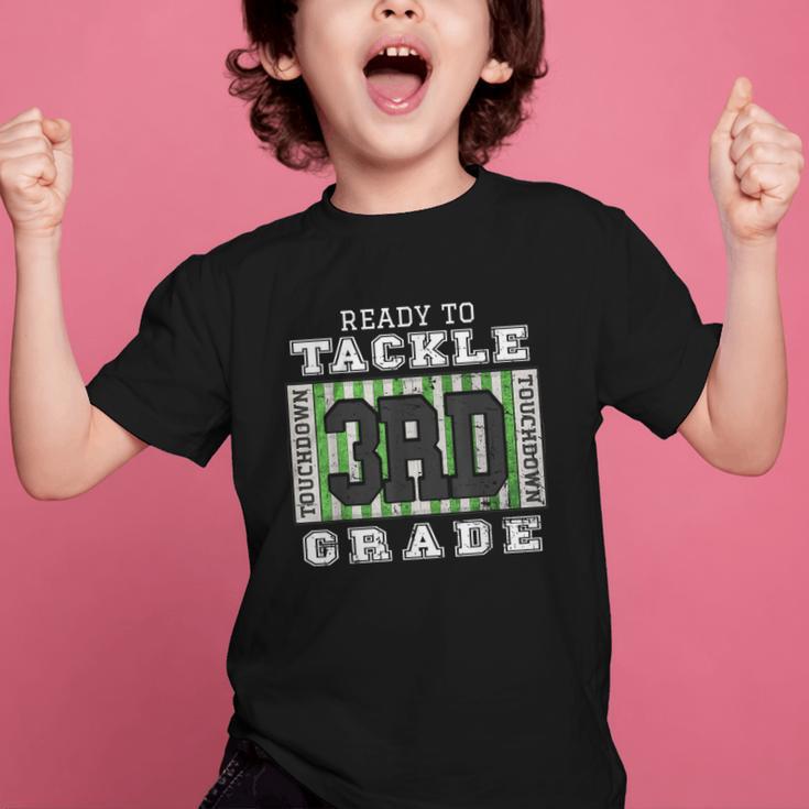 Back To School Ready To Tackle 3rd Grade Football Graphic Kid T-Shirt