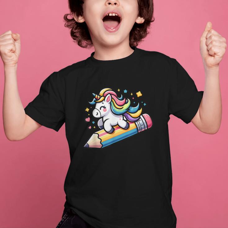 Back To School Unicorn Riding A Pencil Graphic Kid T-Shirt Back To School Unicorn Riding A Pencil Graphic Kid T-Shirt