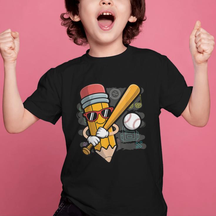 Baseball Player Pencil Back To School Cute Sport Students Graphic Kid T-Shirt Baseball Player Pencil Back To School Cute Sport Students Graphic Kid T-Shirt