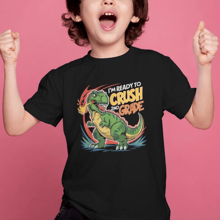 Boy Kid Ready To Crush 2nd Grade Dinosaur Back To School Graphic Kid T-Shirt Boy Kid Ready To Crush 2nd Grade Dinosaur Back To School Graphic Kid T-Shirt